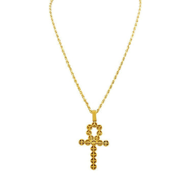 Diamond Ankh Pendant in 14k Yellow Gold 3.25 Ctw